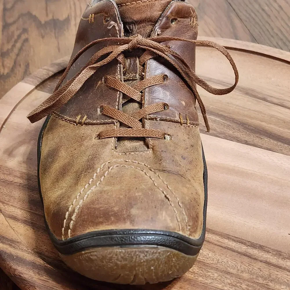 Merrell Casual Shoes Mens Size 12 Brown Leather Lace Up Comfort Walking Sneaker